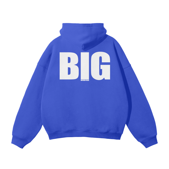 BIG MOTHERF*CKER Streetwear Unisex Oversized Solid Color Fleece Hoodie
