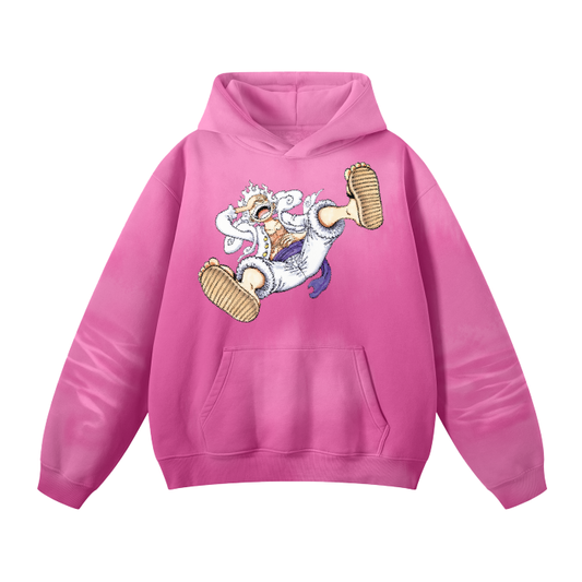 Gear 5 Streetwear Unisex Monkey Washed Dyed Fleece Hoodie