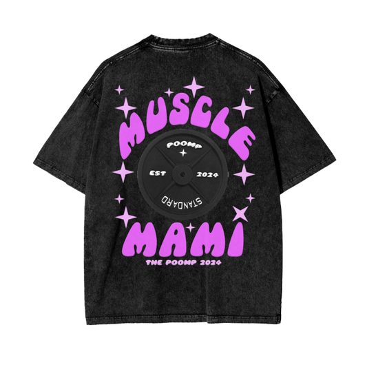 Muscle Mami Acid Wash Oversize T-Shirt - 250 GSM