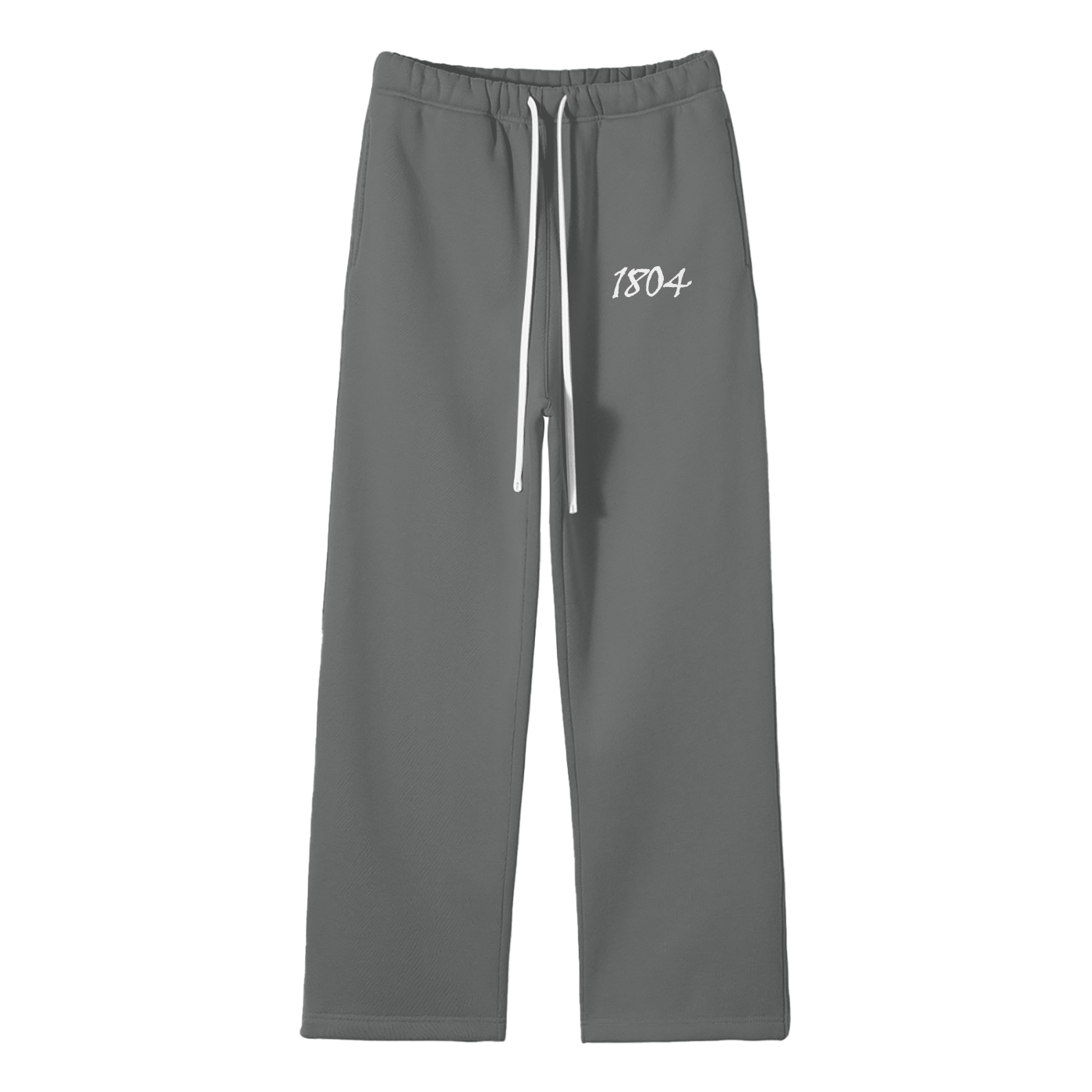 1804 Streetwear Unisex Solid Color Fleece Straight Leg Pants
