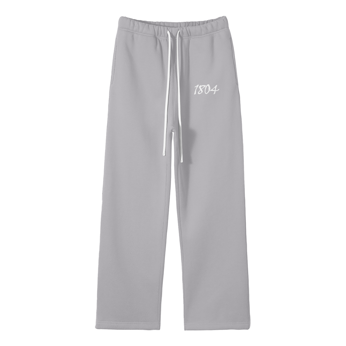 1804 Streetwear Unisex Solid Color Fleece Straight Leg Pants