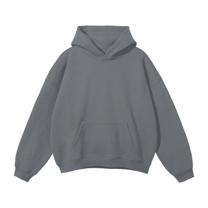BIG MOTHERF*CKER Streetwear Unisex Oversized Solid Color Fleece Hoodie