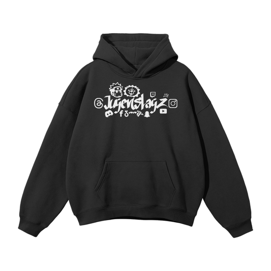 Jugenslagz channel support  Streetwear Unisex Oversized Solid Color Fleece Hoodie