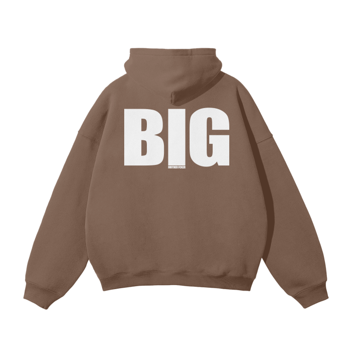 BIG MOTHERF*CKER Streetwear Unisex Oversized Solid Color Fleece Hoodie