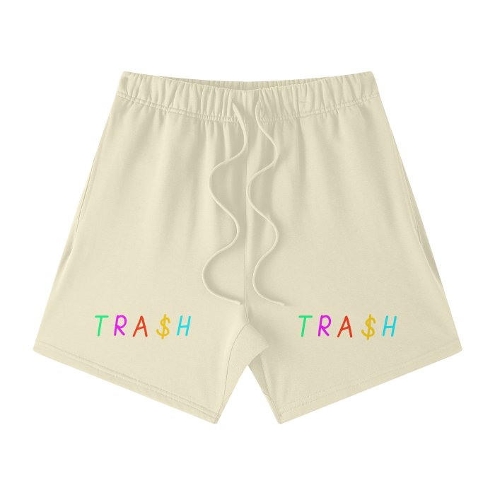 TRA$H Streetwear Unisex Heavyweight Earth Tone Loose Fit FOG 100% Cotton Shorts