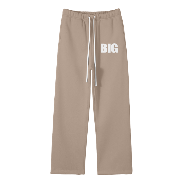 BIG MOTHERF*CKER Streetwear Unisex Solid Color Fleece Straight Leg Pants
