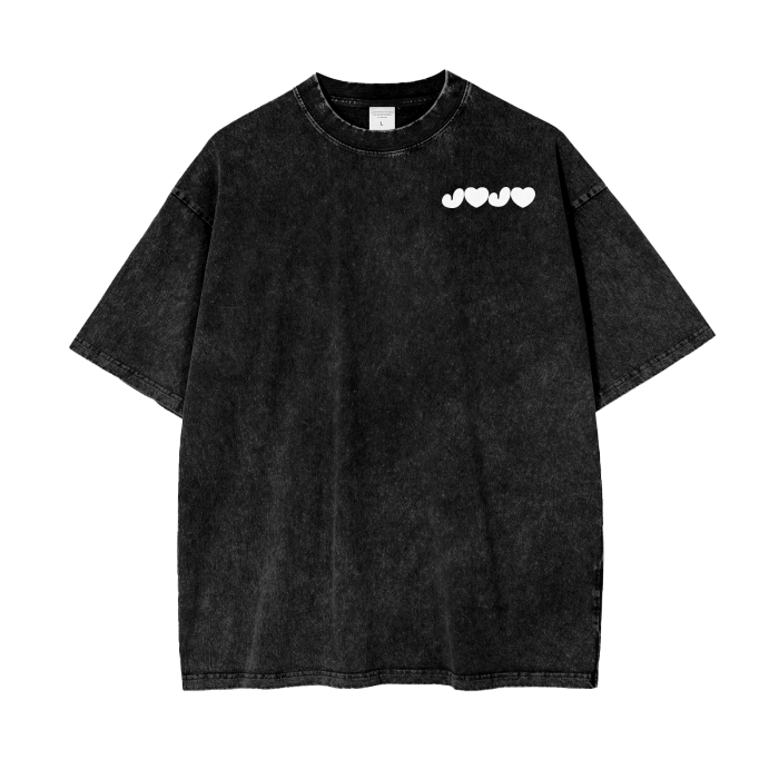 J♥J♥ Acid Wash Oversize T-Shirt - 250 GSM