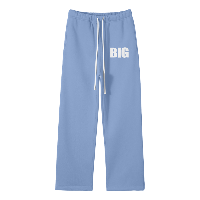 BIG MOTHERF*CKER Streetwear Unisex Solid Color Fleece Straight Leg Pants