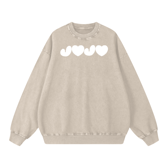 J♥J♥ Acid Wash Oversize Sweatshirt - 360 GSM