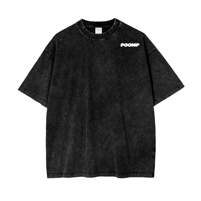 POOMP PLUMP CREST Acid Wash Oversize T-Shirt - 250 GSM