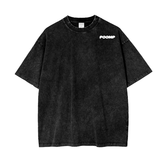 POOMP PLUMP CREST Acid Wash Oversize T-Shirt - 250 GSM