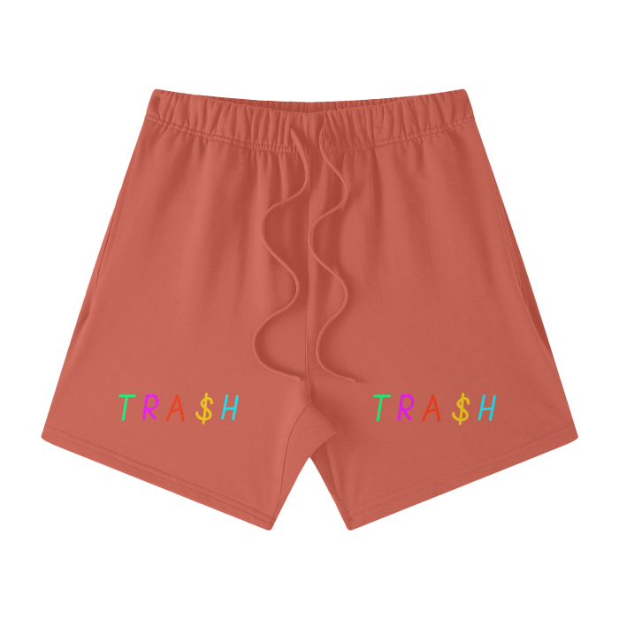 TRA$H Streetwear Unisex Heavyweight Earth Tone Loose Fit FOG 100% Cotton Shorts